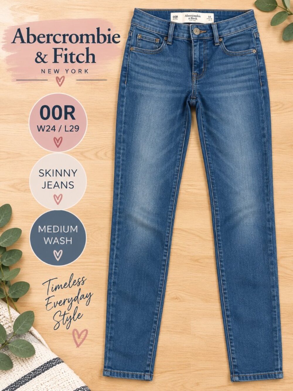 Abercrombie & Fitch Medium Wash Skinny Jeans 00R